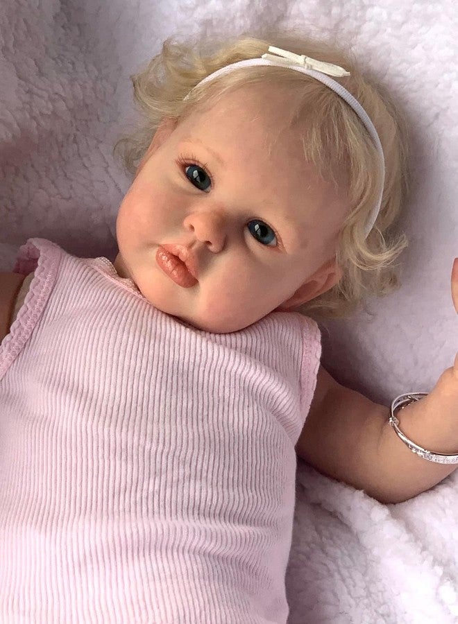 Anano Silicone Reborn Baby Dolls Eyes Open 24 Inch Realistic Dolls Toddler Girl Real Life Like Looking Baby Dolls That Look Real Bebes Reborn Babies with Hair and Toys - Image 2